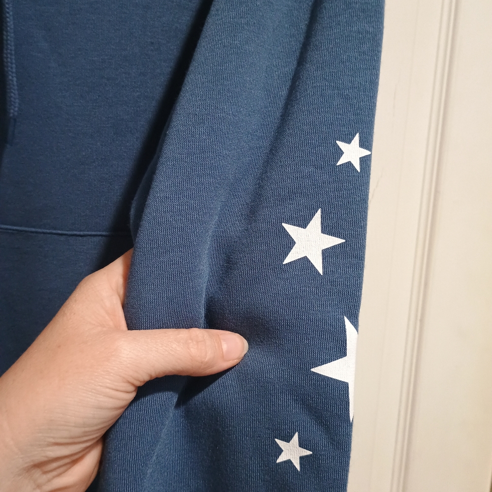 New Women's Coraline Oversized Pullover Blue Hoodie Size XSmall - Picture 4 of 8